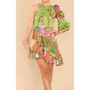 ALDEN ADAIR Jungle‎ Cruise Brooke Mini Dress Tropical Resort Vacation NWT Sz XS